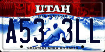 UT license plate A533LL