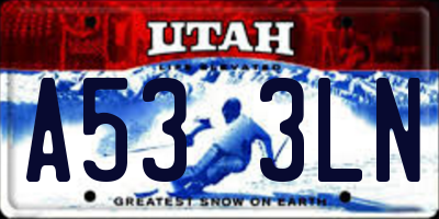 UT license plate A533LN