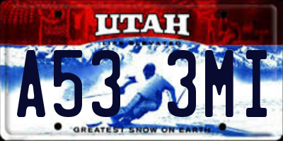 UT license plate A533MI