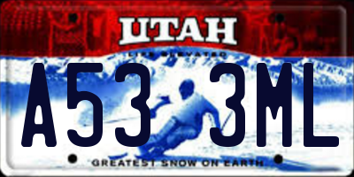 UT license plate A533ML