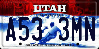 UT license plate A533MN