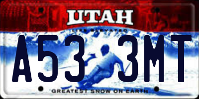 UT license plate A533MT