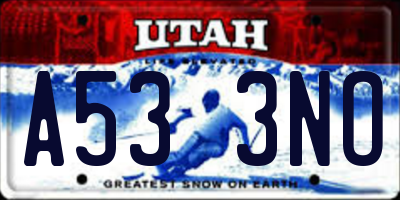 UT license plate A533NO