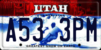 UT license plate A533PM