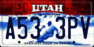 UT license plate A533PV