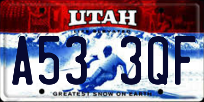 UT license plate A533QF