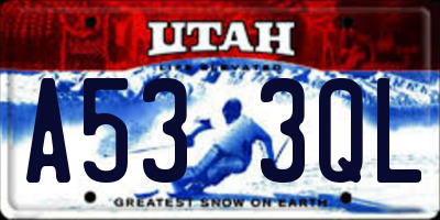 UT license plate A533QL