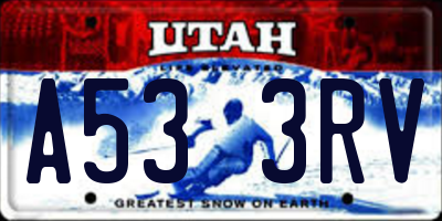 UT license plate A533RV