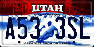 UT license plate A533SL