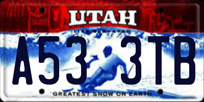 UT license plate A533TB