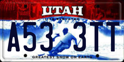 UT license plate A533TT