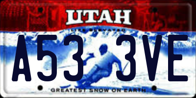 UT license plate A533VE