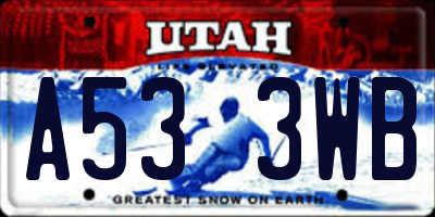 UT license plate A533WB