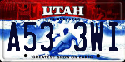 UT license plate A533WI