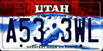 UT license plate A533WL