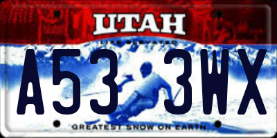 UT license plate A533WX