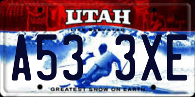 UT license plate A533XE