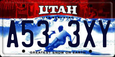 UT license plate A533XY