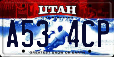 UT license plate A534CP