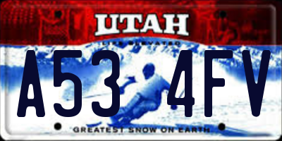 UT license plate A534FV