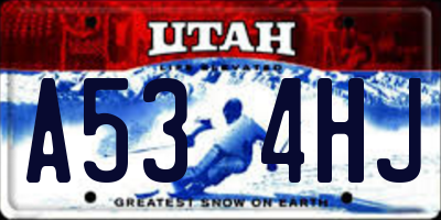 UT license plate A534HJ