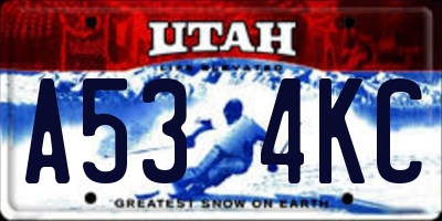 UT license plate A534KC