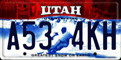 UT license plate A534KH