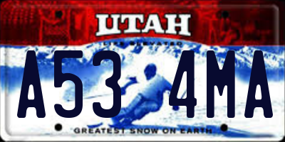 UT license plate A534MA