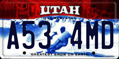 UT license plate A534MD