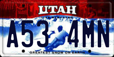 UT license plate A534MN