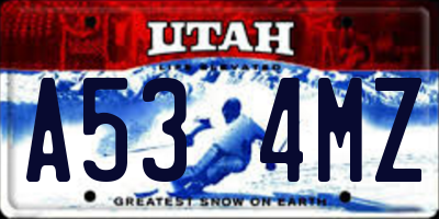 UT license plate A534MZ