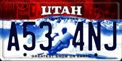 UT license plate A534NJ