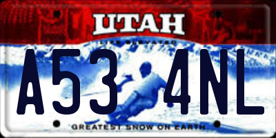 UT license plate A534NL