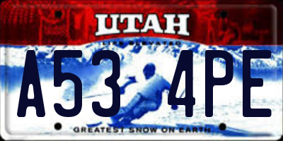 UT license plate A534PE