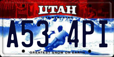 UT license plate A534PI