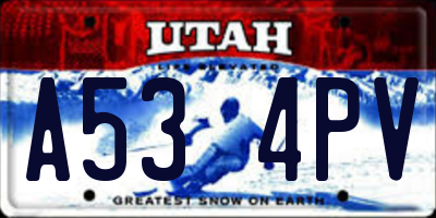 UT license plate A534PV