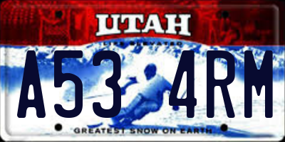 UT license plate A534RM