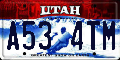 UT license plate A534TM