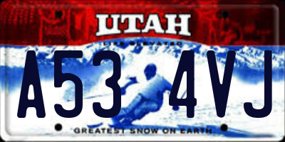UT license plate A534VJ