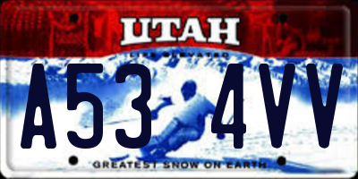 UT license plate A534VV