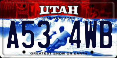 UT license plate A534WB