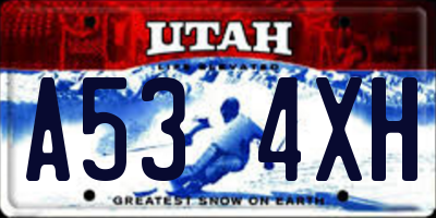 UT license plate A534XH