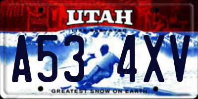 UT license plate A534XV
