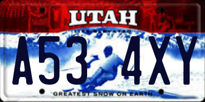 UT license plate A534XY