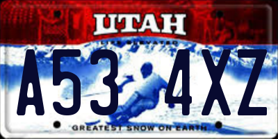 UT license plate A534XZ