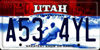 UT license plate A534YL