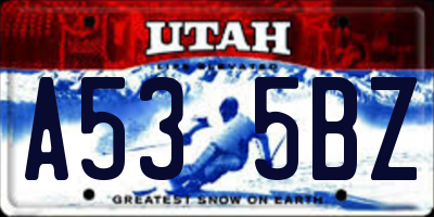 UT license plate A535BZ