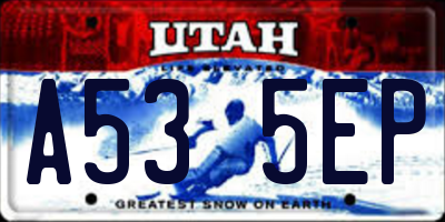 UT license plate A535EP