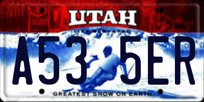 UT license plate A535ER