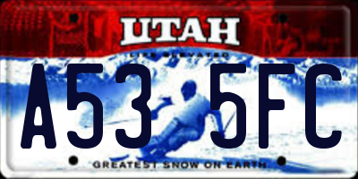 UT license plate A535FC